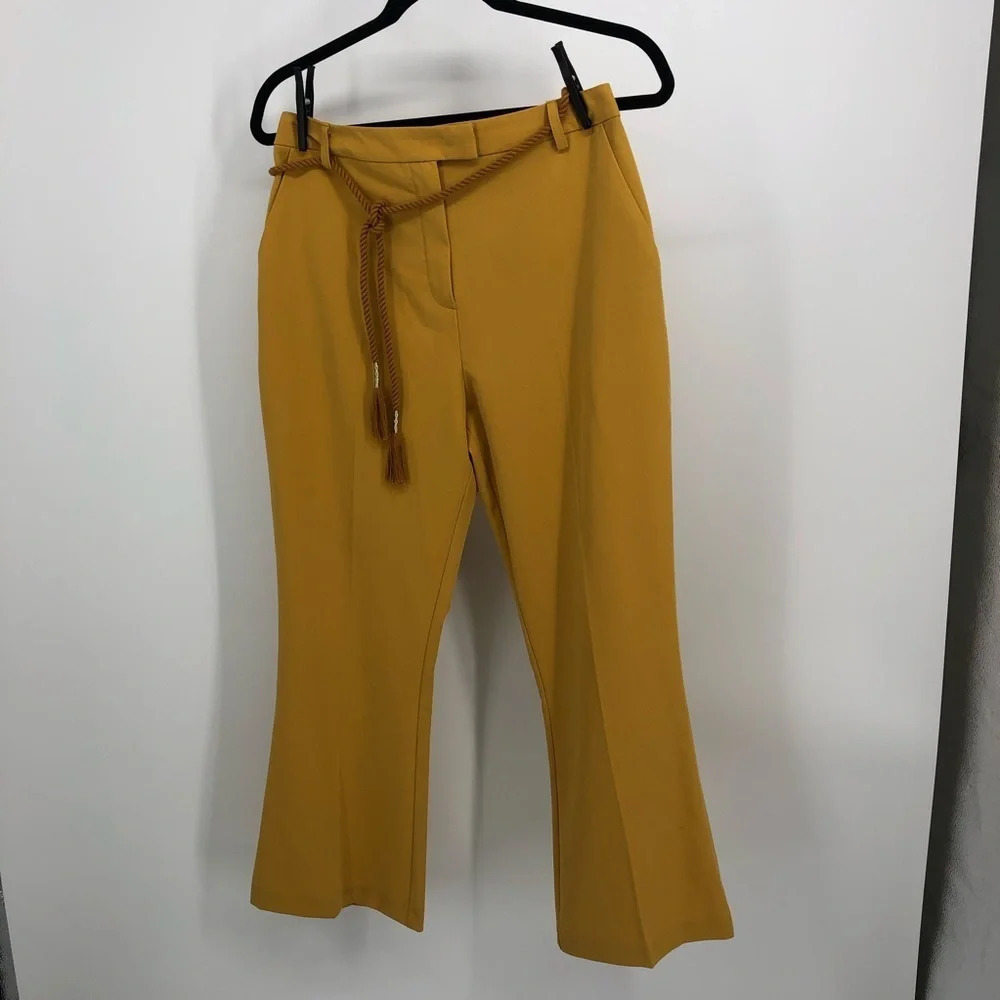 Topshop mustard wide leg flare pants US 8 eur 40